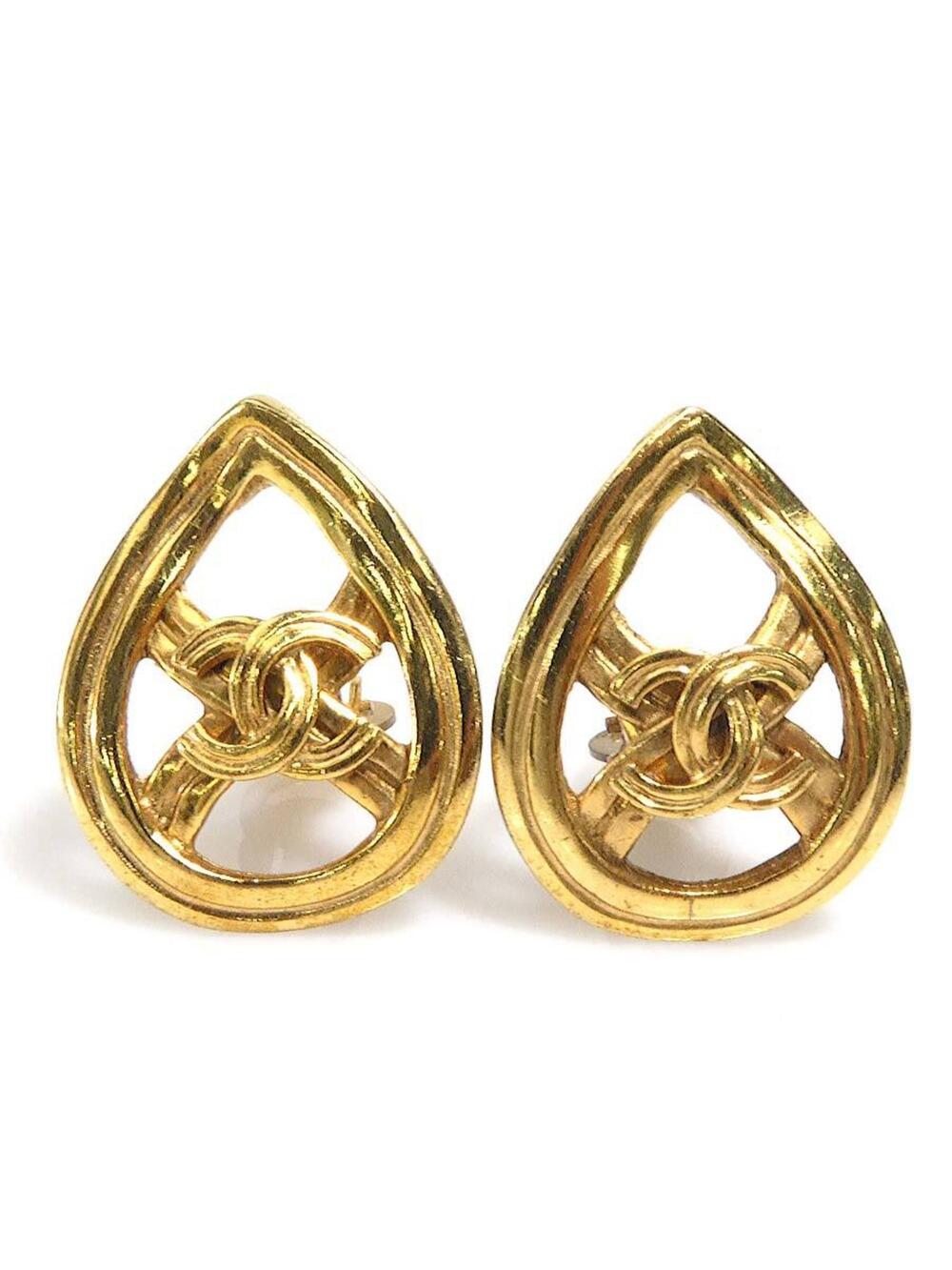 Chanel Cc Logo Clip-On Earrings Gold- #209727C61B